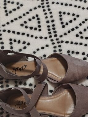 Women's Taupe Suede Pointed Toe Ankle Strap Sandals